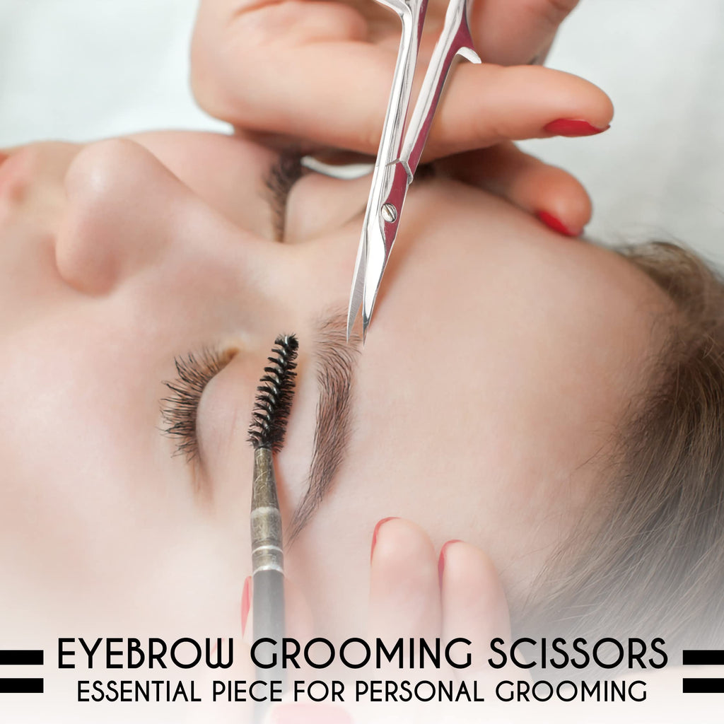 ASIPRO multi purpose grooming scissors highlighting thin tips ideal for facial hair and eyebrows