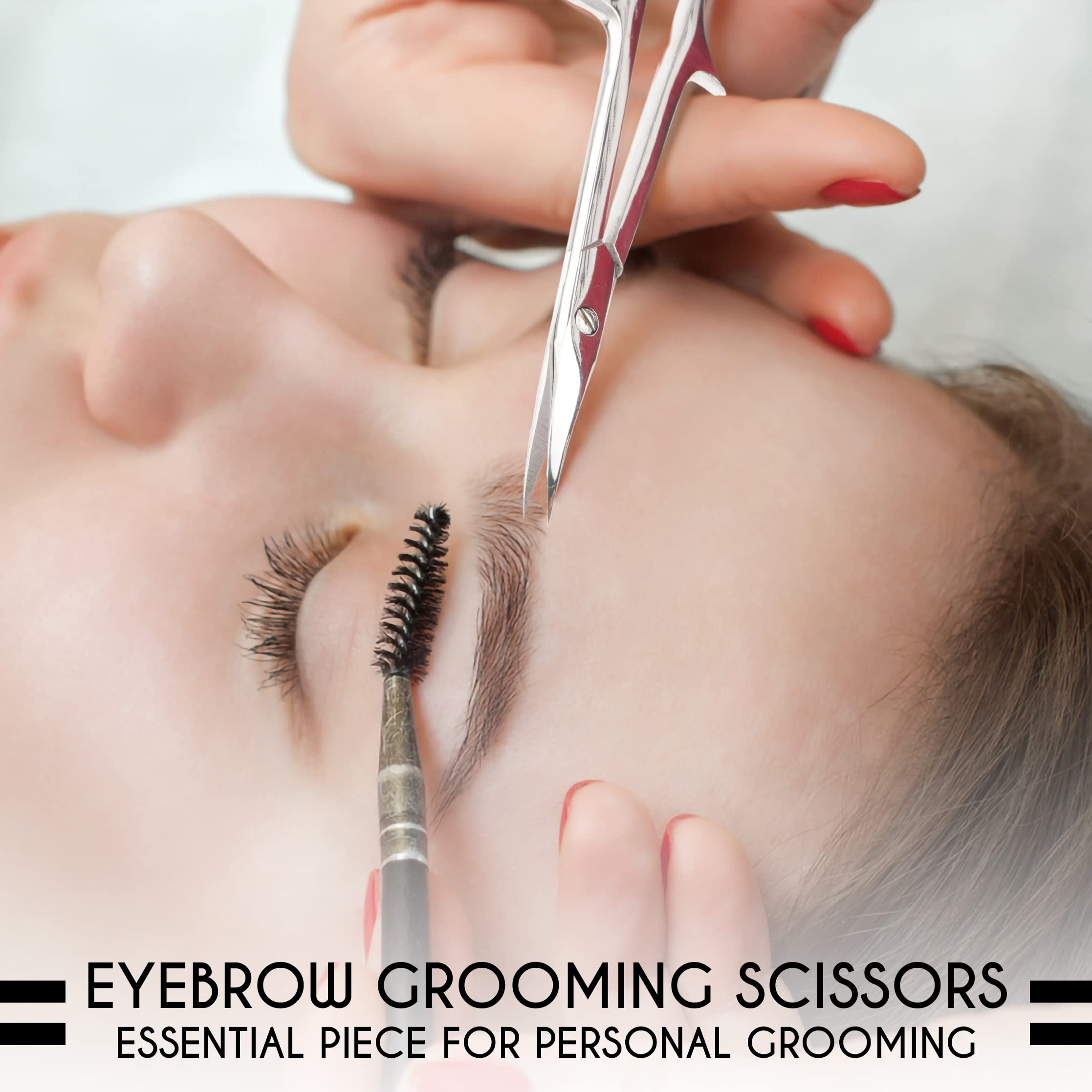 ASIPRO multi purpose grooming scissors highlighting thin tips ideal for facial hair and eyebrows