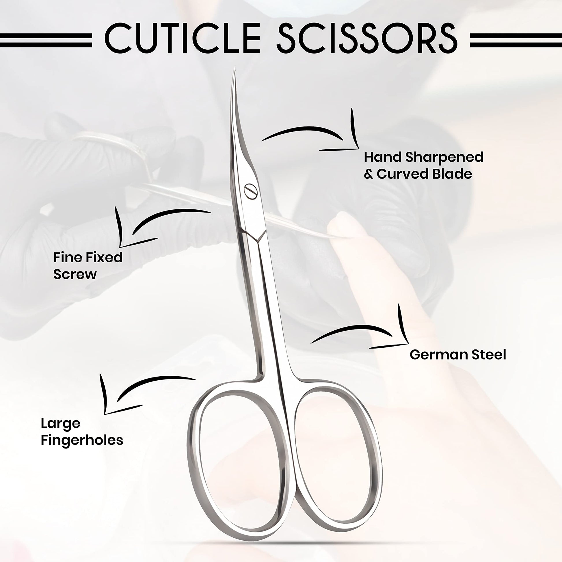 Compact travel ready packaging of ASIPRO premium cuticle scissors for men and women