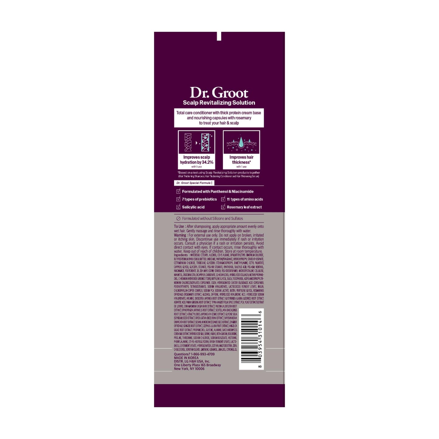 Dr. Groot hair thickening conditioner ingredient benefits