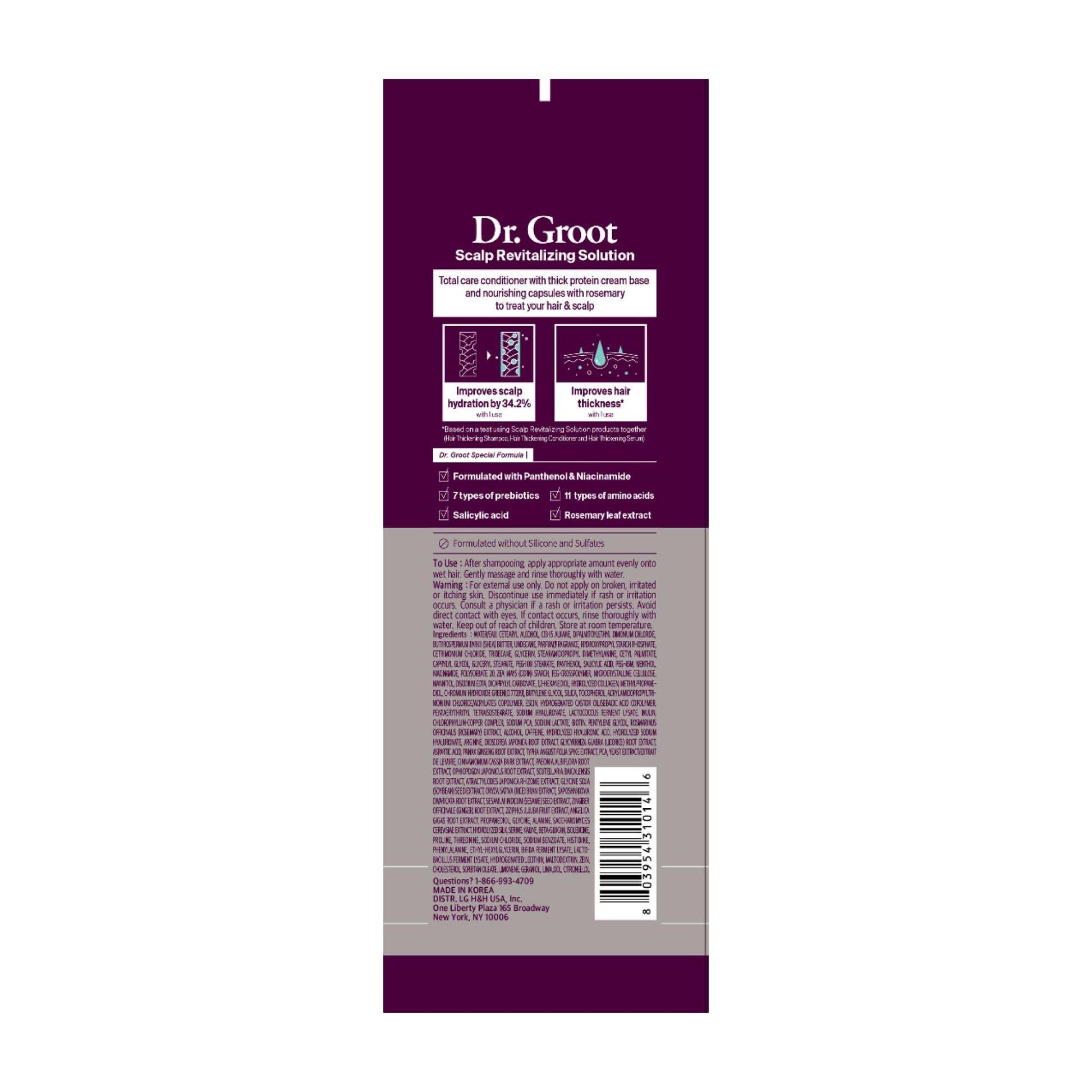 Dr. Groot hair thickening conditioner ingredient benefits