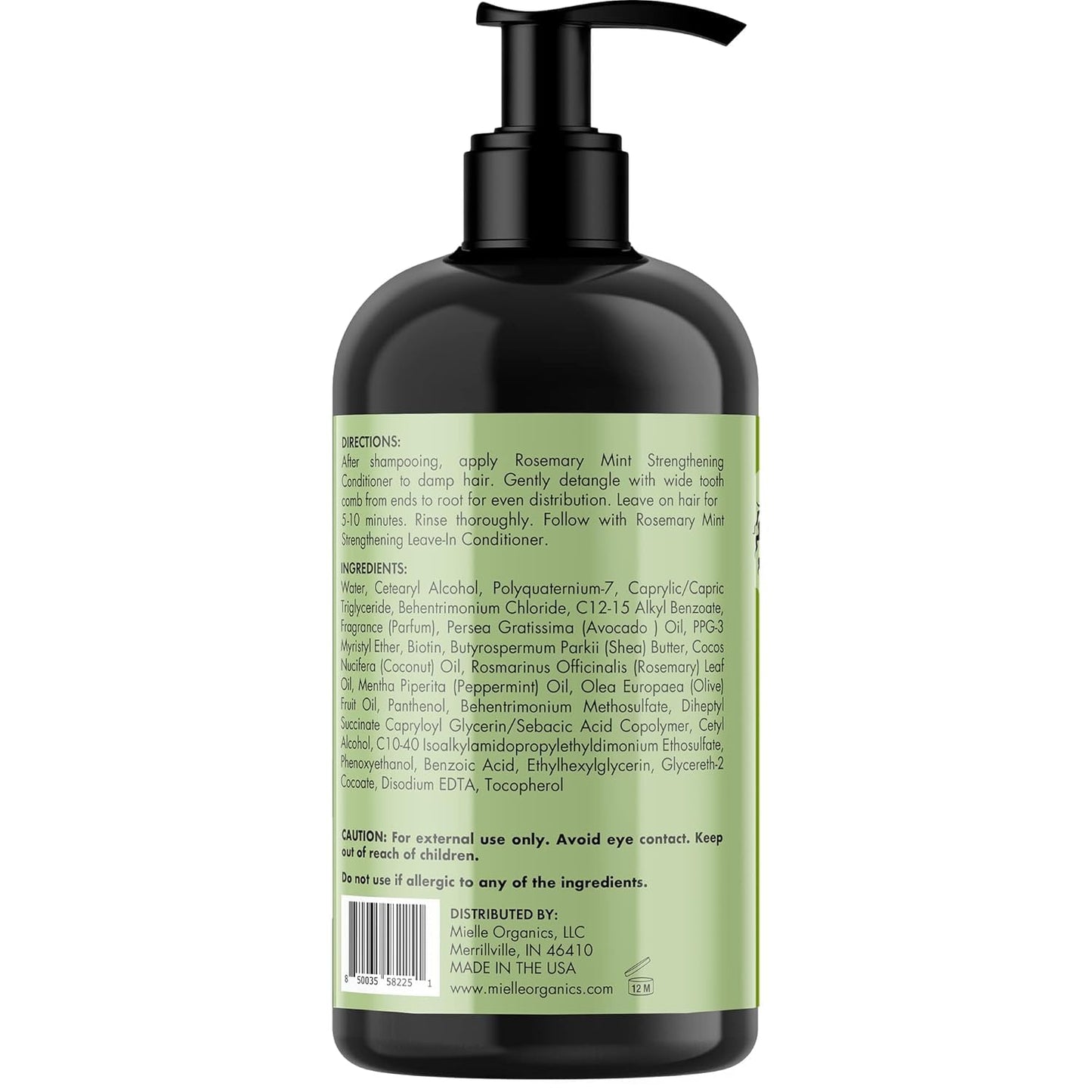 Mielle Organics hair conditioner bottle with professional hair care branding
