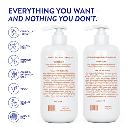Routine Wellness coconut and vanilla scented hair care duo