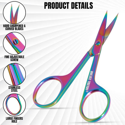 Ergonomic rounded finger holes of the Boujee Trends premium manicure scissors showing the comfortable grip design.