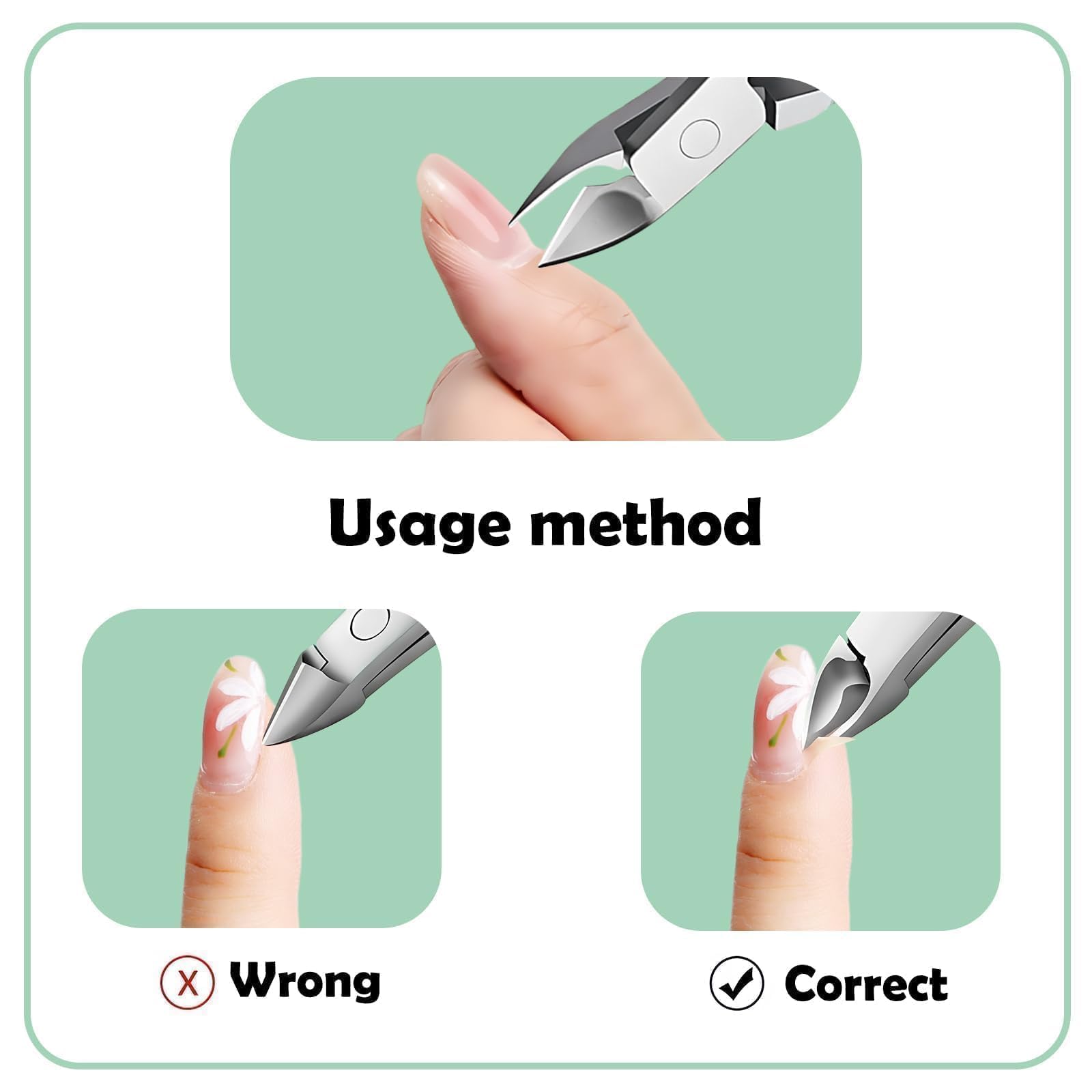 Two piece manicure set featuring ergonomic non slip grips for precise dead skin removal.