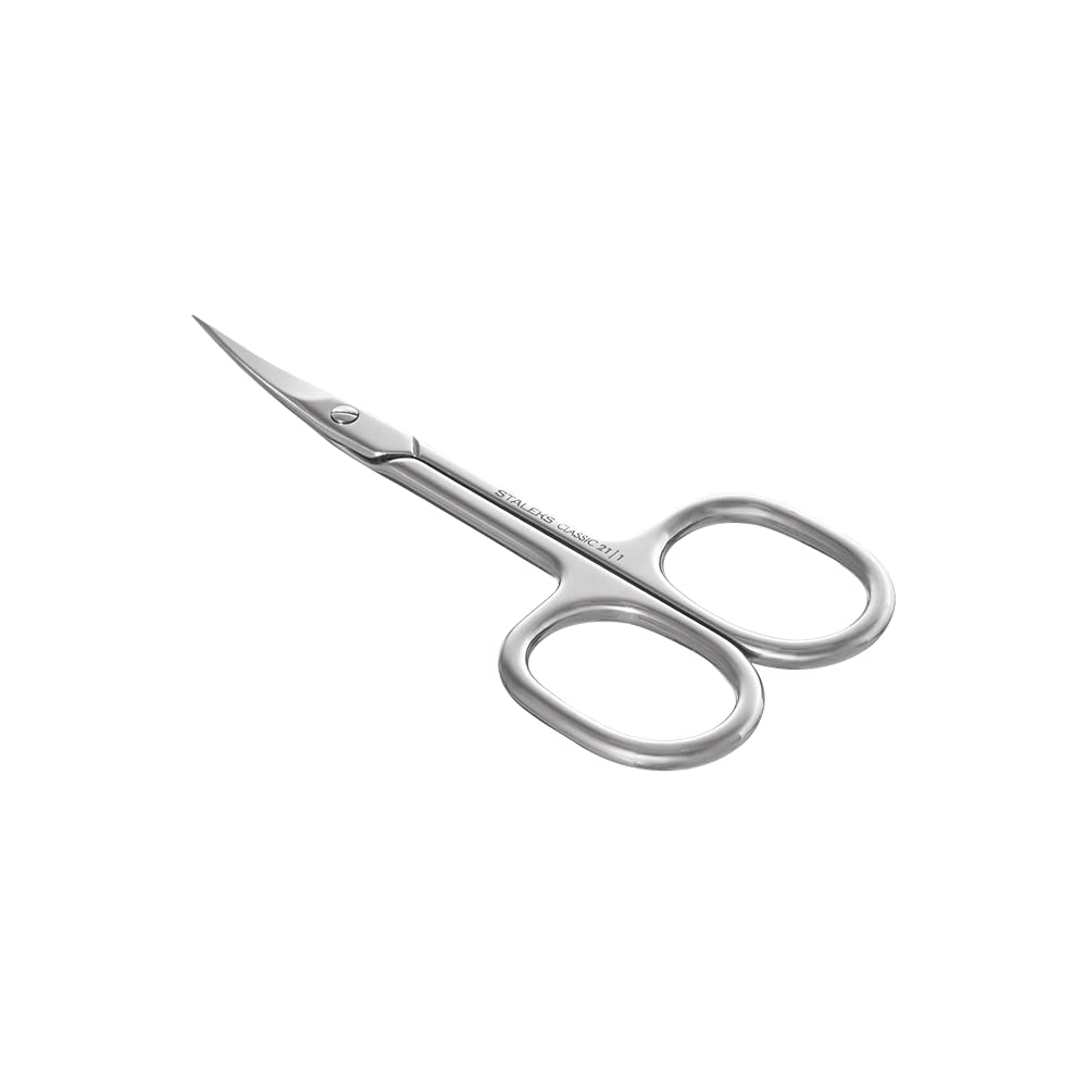 Staleks SC-21/1 compact stainless steel nail scissors displaying manual sharpened tips