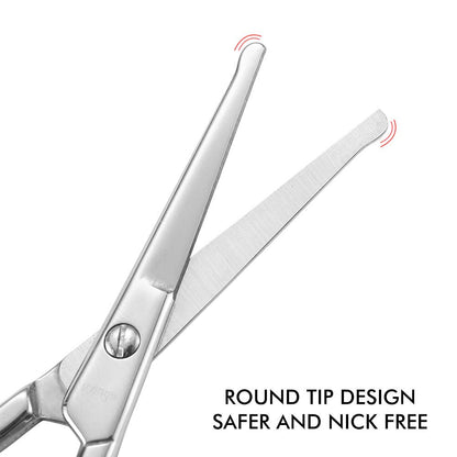 LIVINGO 2-piece premium personal care manicure kit highlighting the polished rust-resistant stainless steel finish.