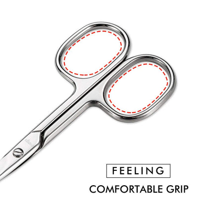 Full packaging view of the USA-imported LIVINGO 2-pack safety nose and cuticle scissors set.