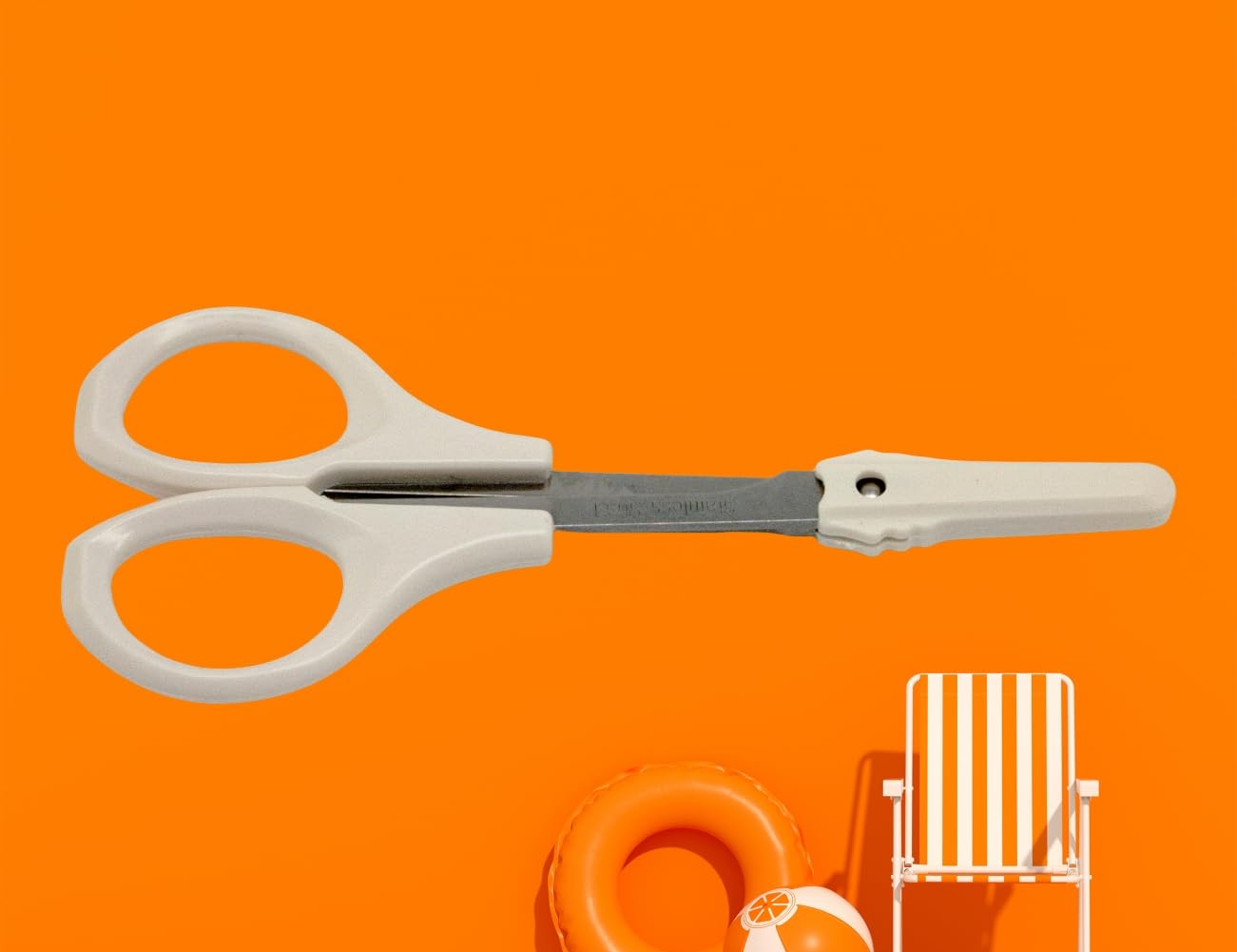 EMILYSTORES premium manicure scissors showing the ergonomic white handle and polished steel body.