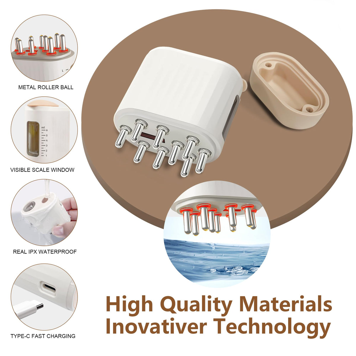 Perllent hair growth device USB Type-C charging port angle
