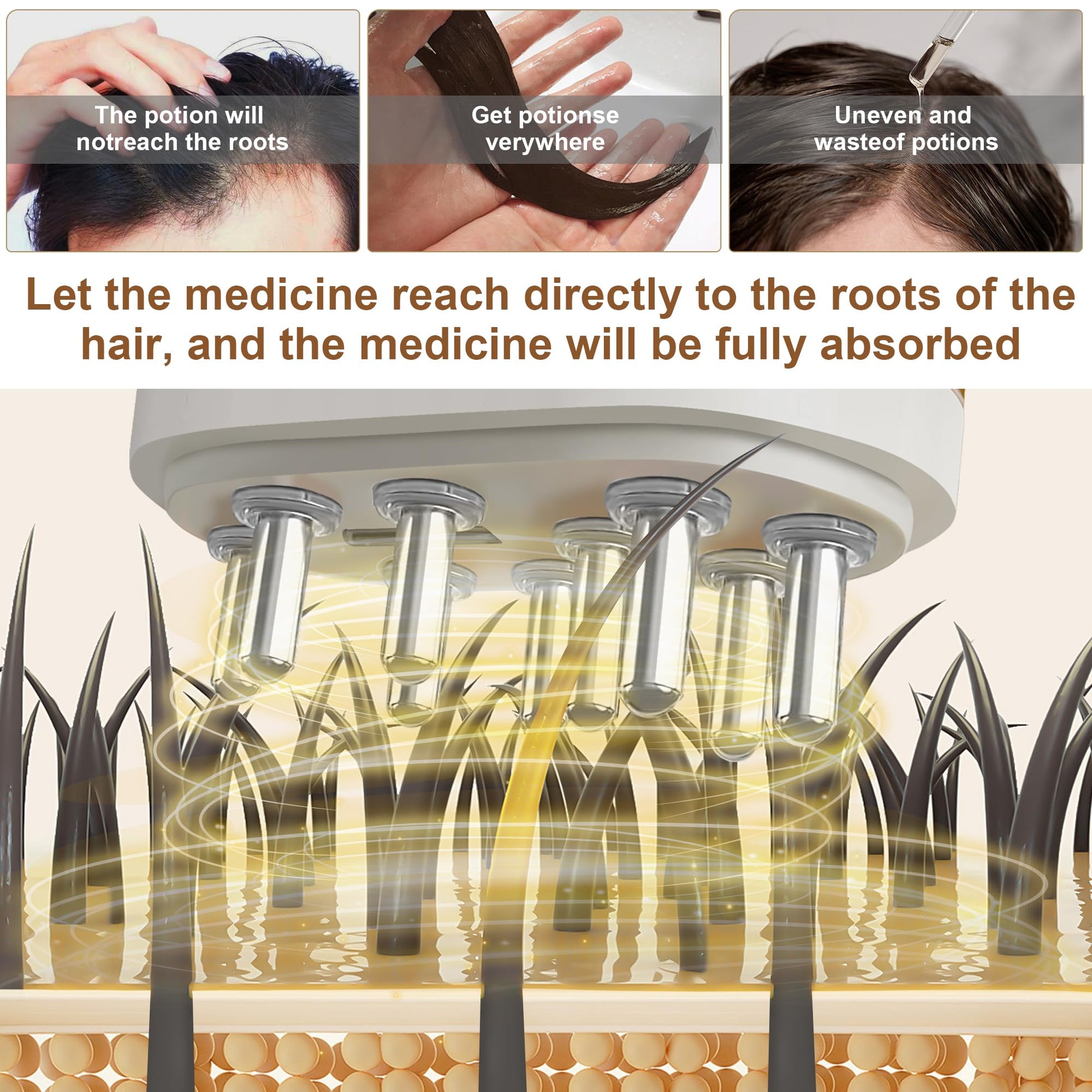 Perllent waterproof scalp brush and oil applicator
