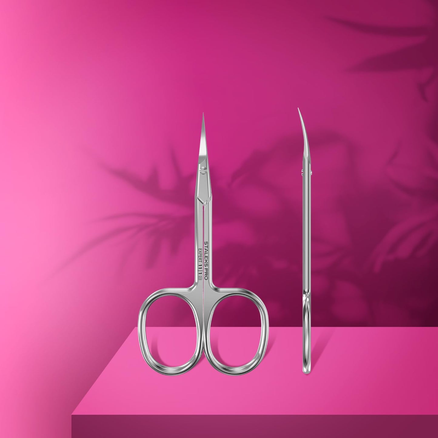 Staleks Pro SE-11-1 professional stainless steel manicure scissors for left handed users.
