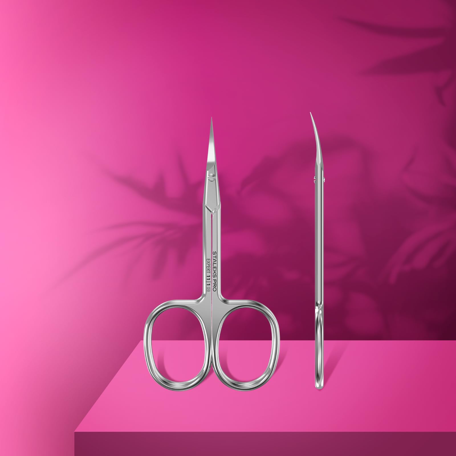 Staleks Pro SE-11-1 professional stainless steel manicure scissors for left handed users.