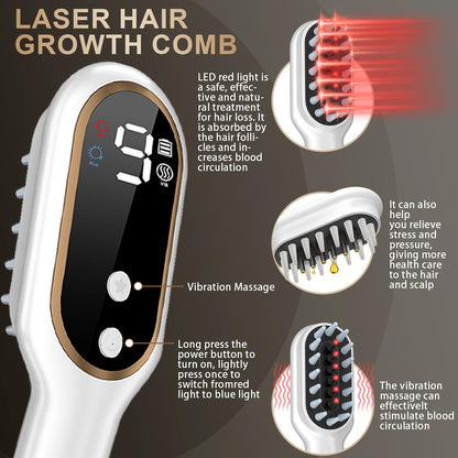 Handheld laser comb for scalp stimulation and hair regrowth