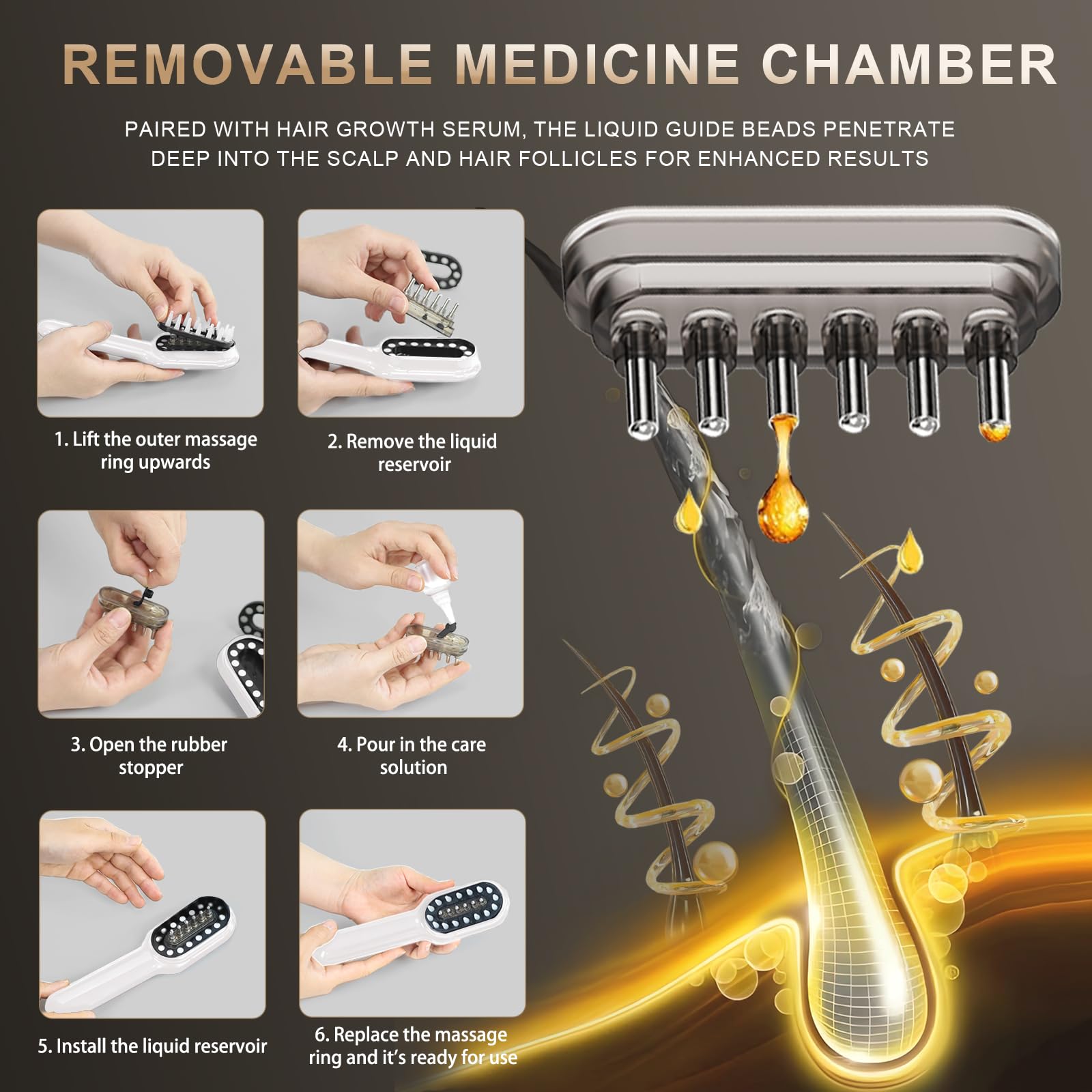 Apbier hair growth comb display screen and control buttons
