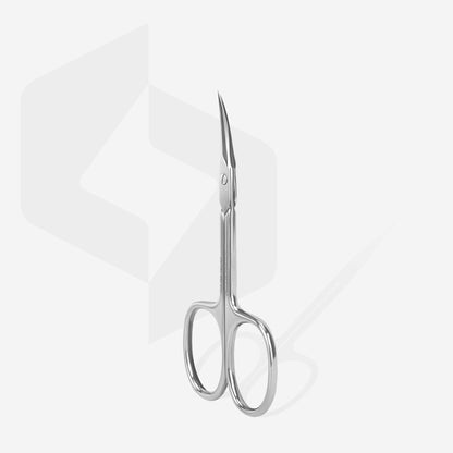 Staleks Pro Expert 50 manicure scissors showcasing the shortened straight ergonomic handles
