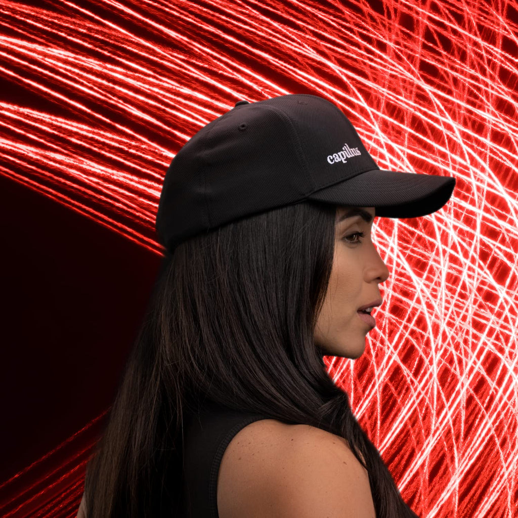 Capillus Pro laser therapy cap shown during an active 6 minute treatment session.