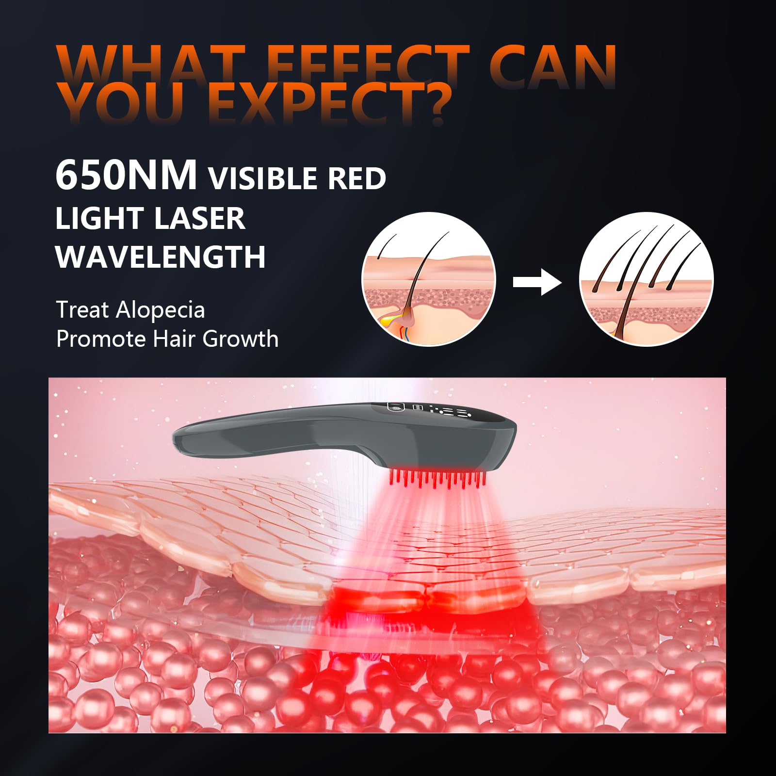 Jitesy hair growth comb featuring red light therapy technology