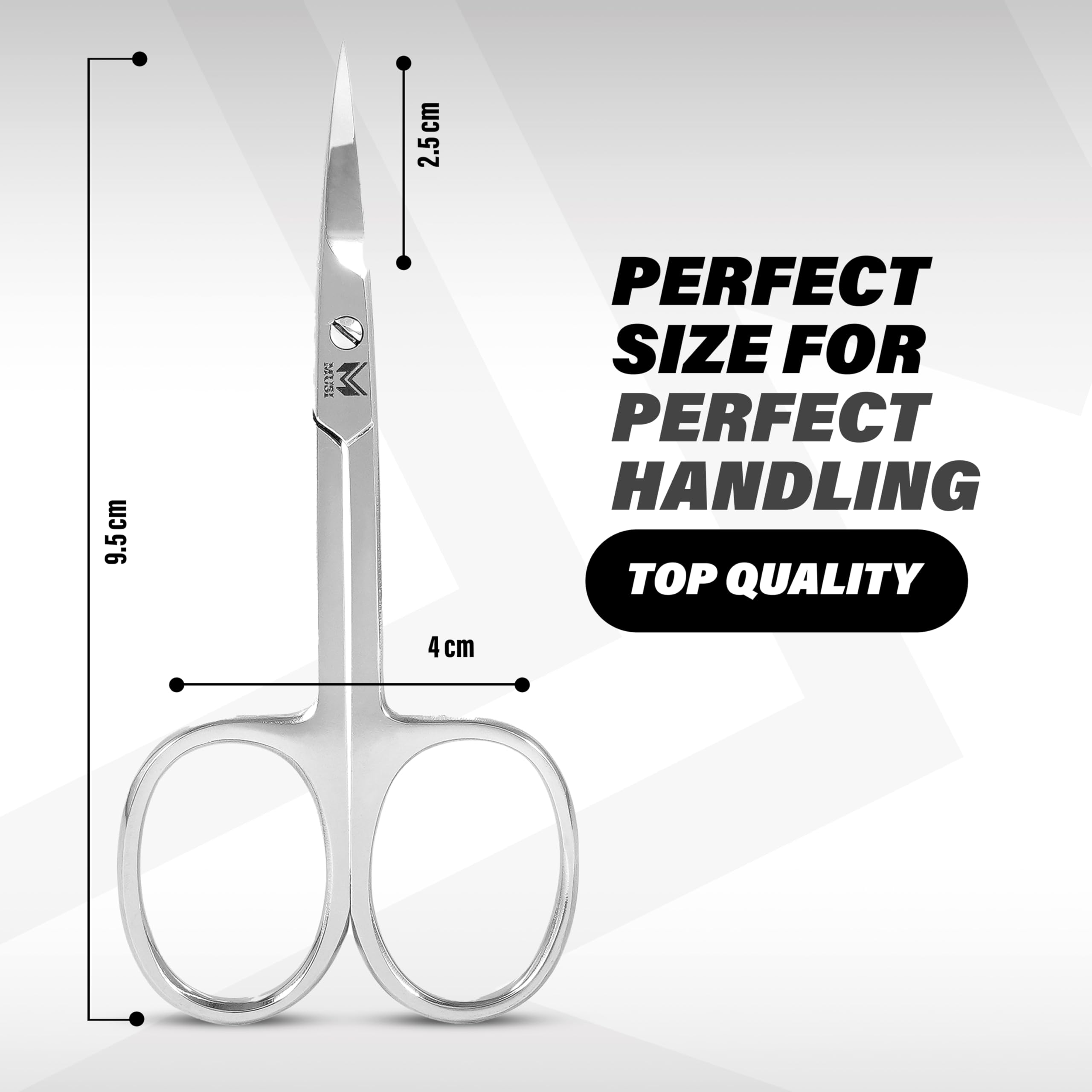 Ergonomic finger loops of MUSI stainless steel small beauty scissors