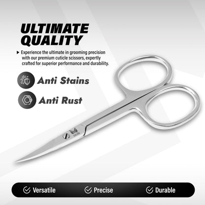 MUSI premium rust resistant silver manicure scissors for men and women