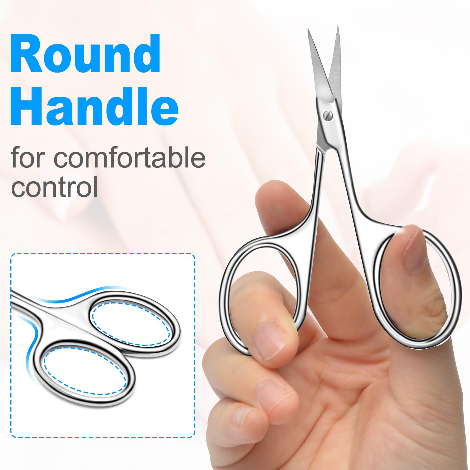Diesisa stainless steel manicure scissors for precise eyebrow and lash grooming