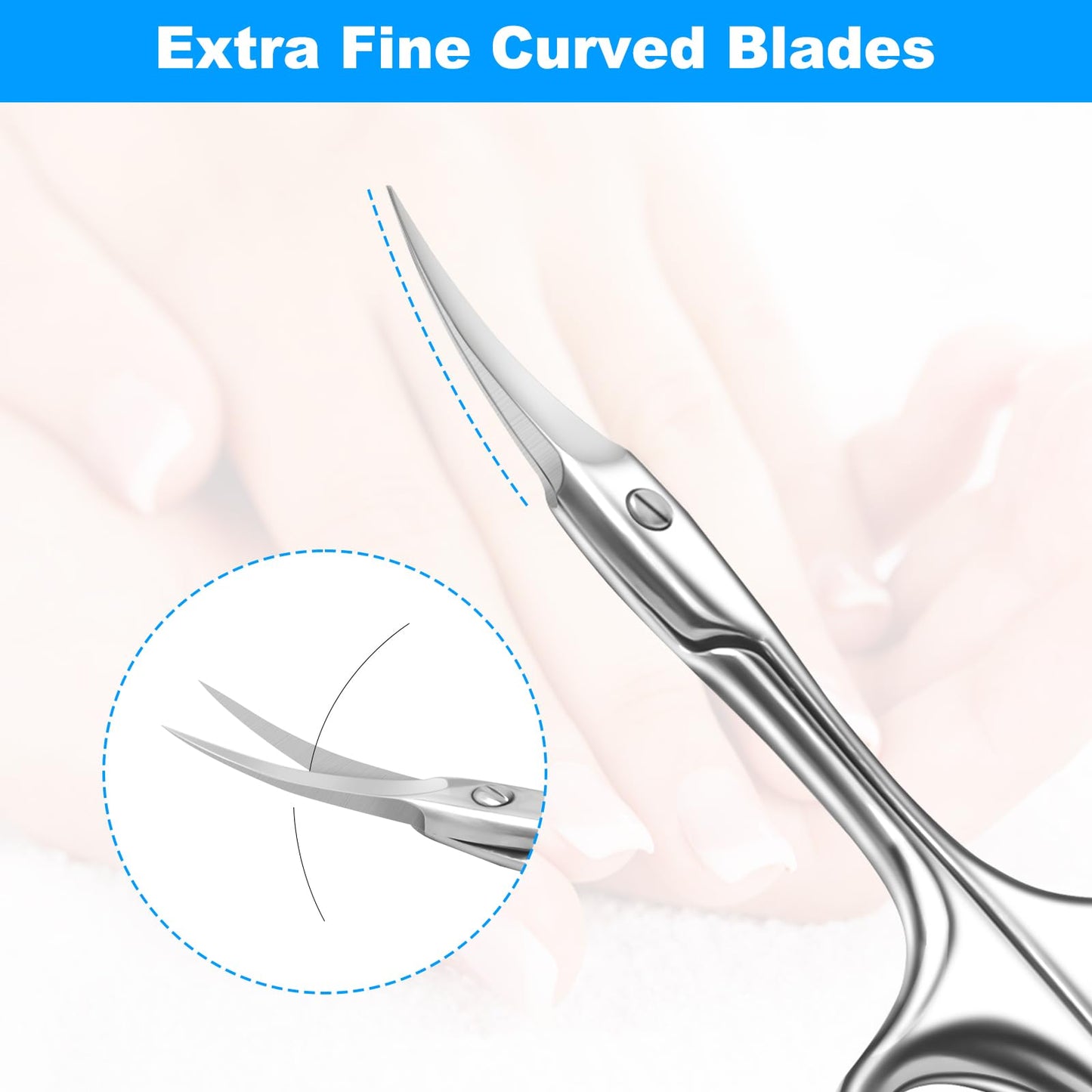 Multi purpose small grooming scissors showing handle comfort and alignment