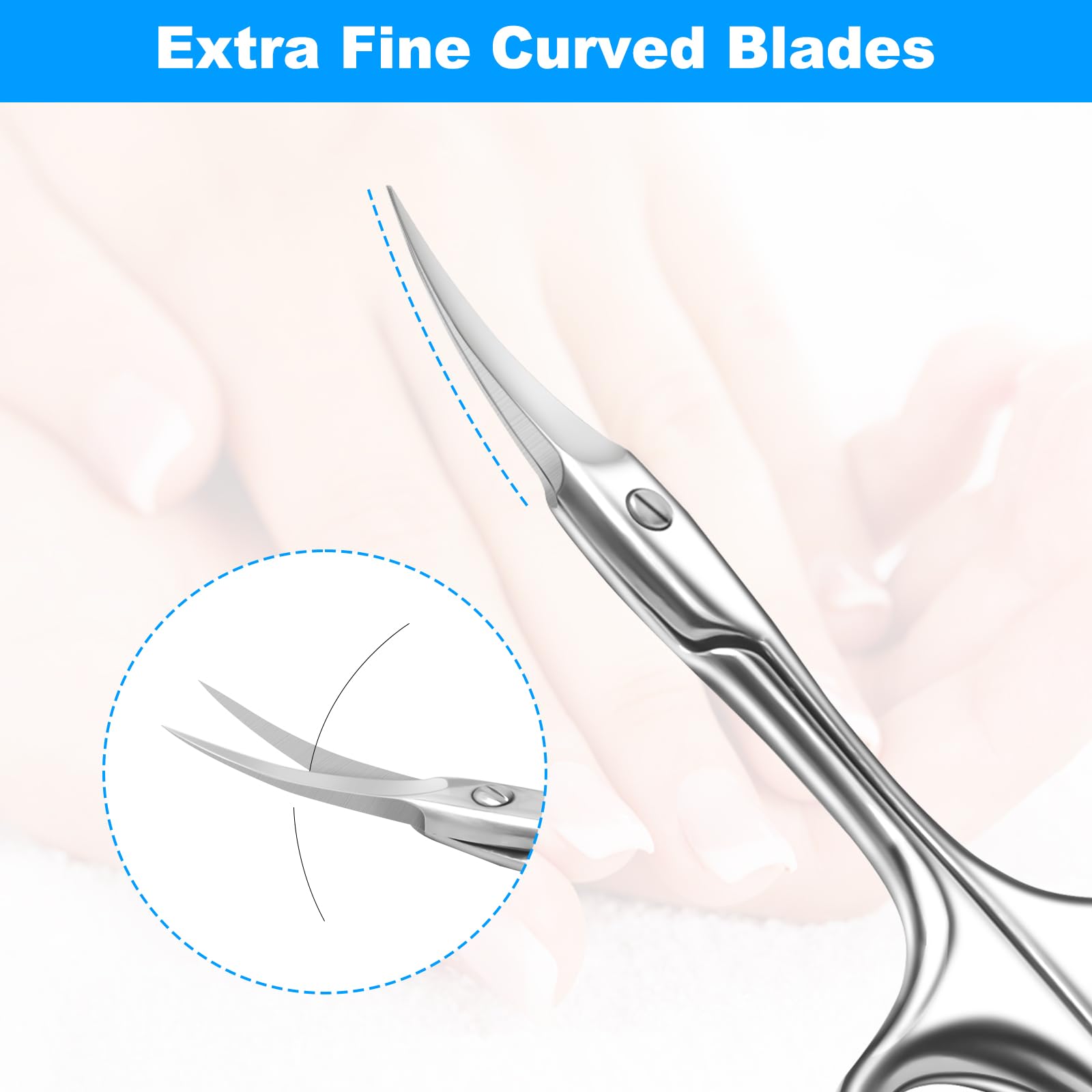 Multi purpose small grooming scissors showing handle comfort and alignment