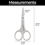 LIVINGO curved trimming scissors showing the polished silver finish and ergonomic finger loops for ambidextrous use.