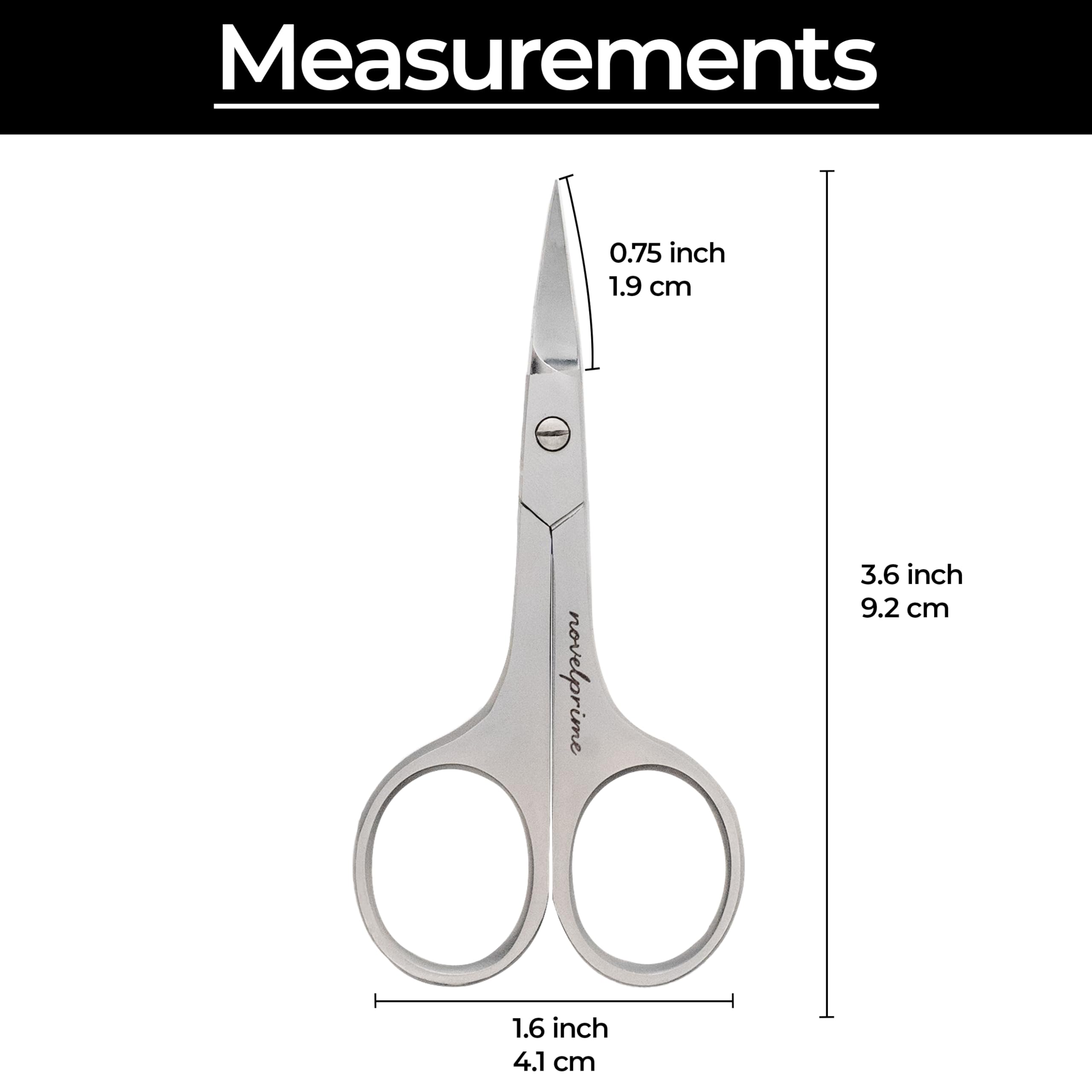 LIVINGO curved trimming scissors showing the polished silver finish and ergonomic finger loops for ambidextrous use.