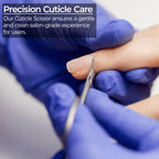 Premium cuticle scissors enclosed in a protective leather travel case showcasing a complete luxury personal care setup.