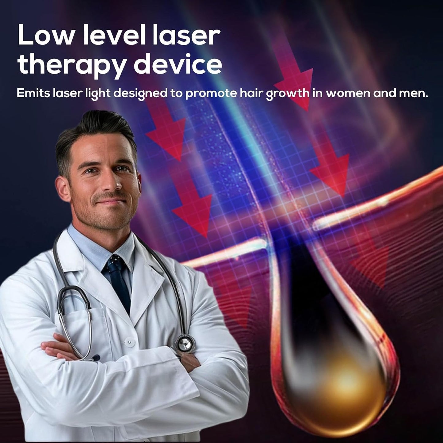 Close up of laser comb teeth and light emission