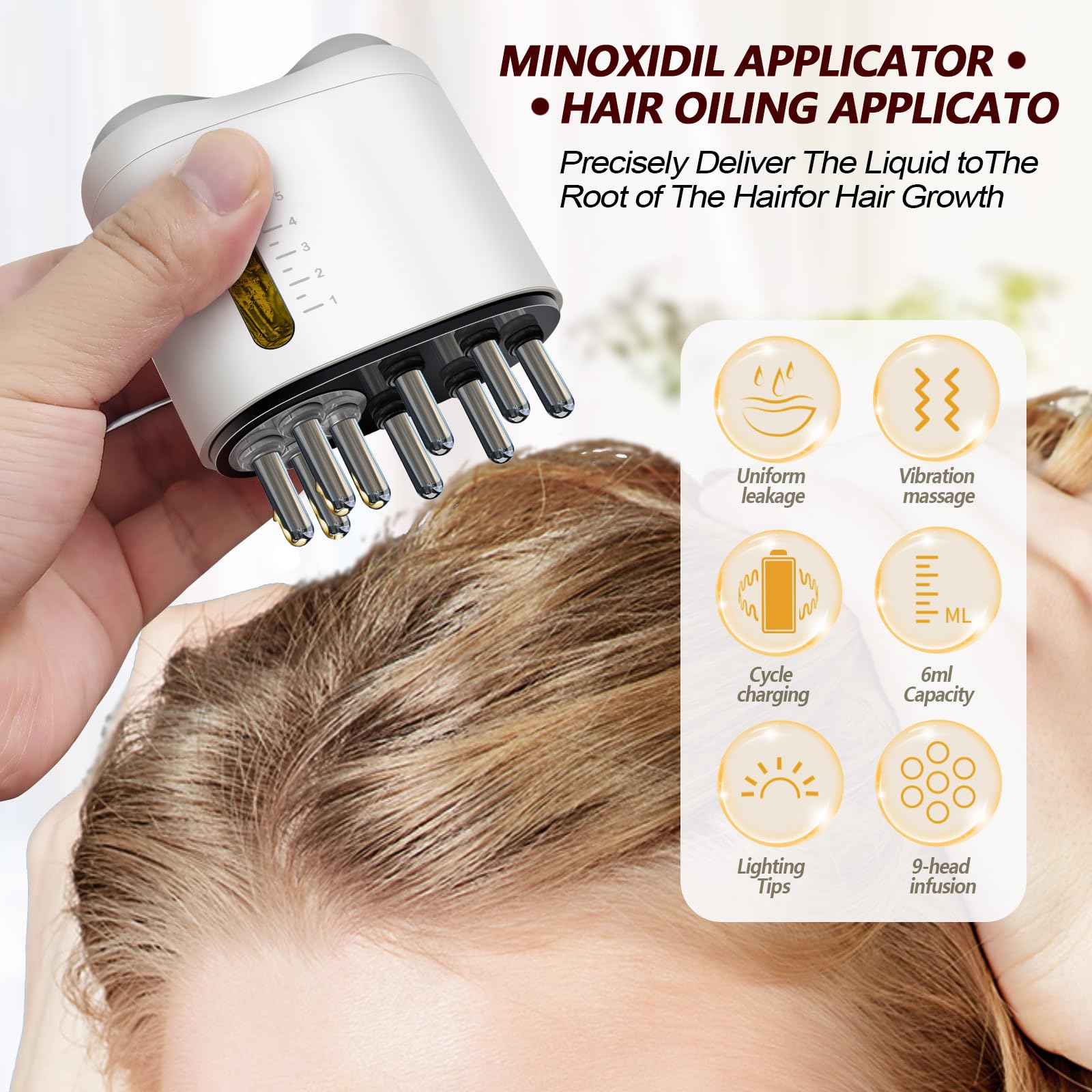 Close up of Pawfan scalp massager dispensing teeth