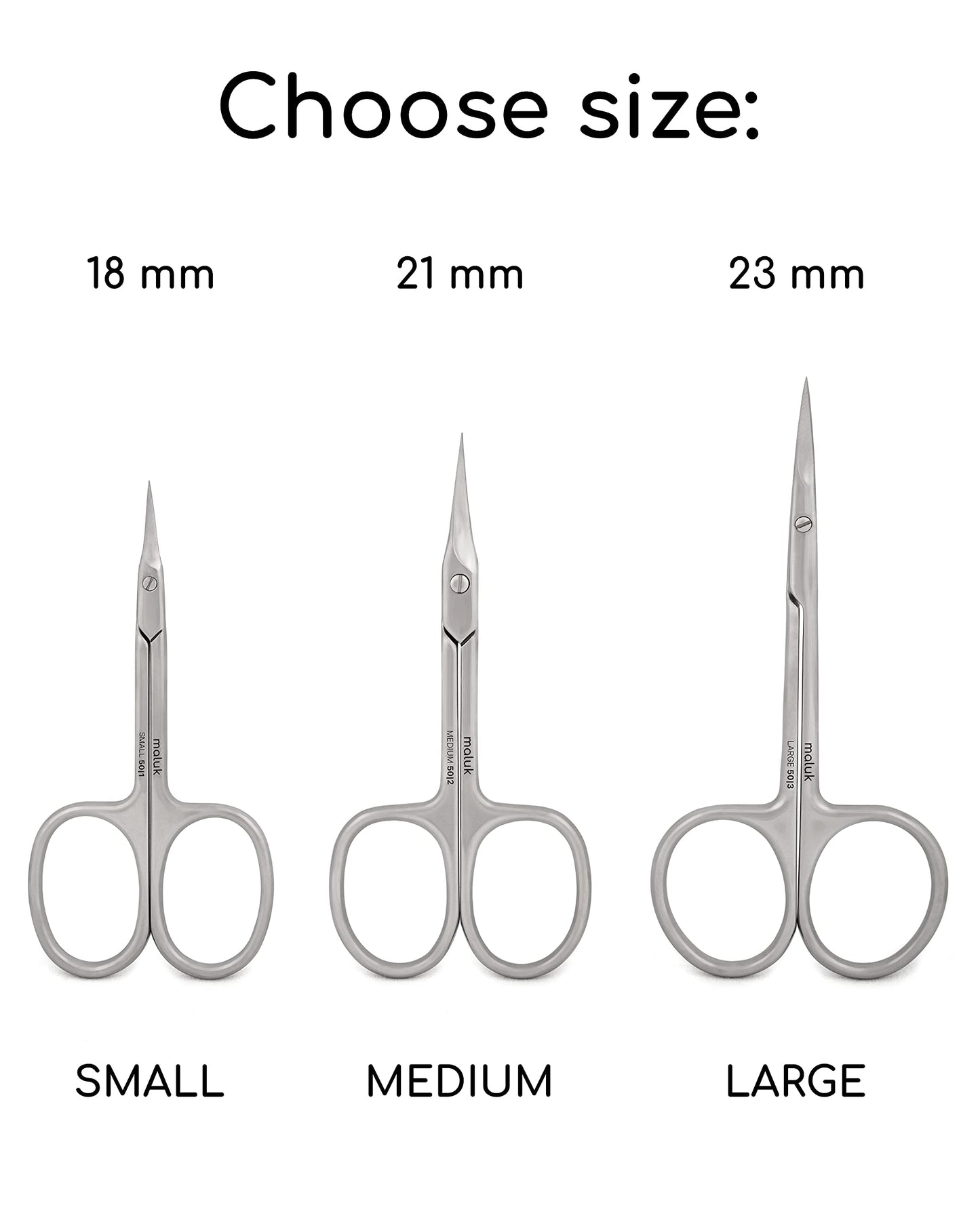 Maluk Medium SE-50-2 scissors laid flat demonstrating the slim and narrow profile.