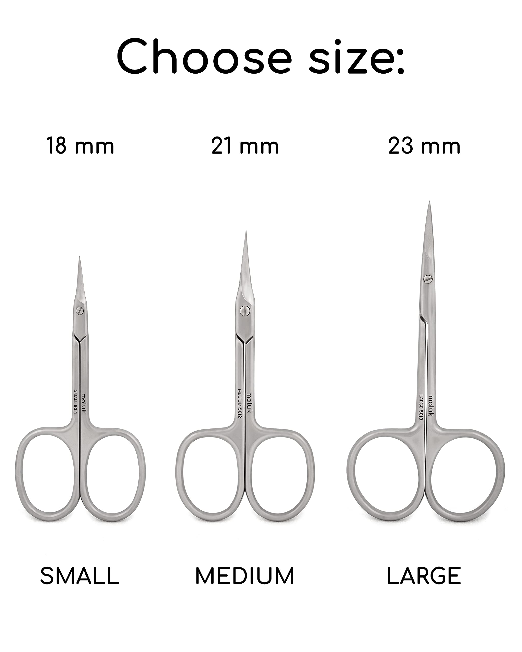 Maluk Medium SE-50-2 scissors laid flat demonstrating the slim and narrow profile.