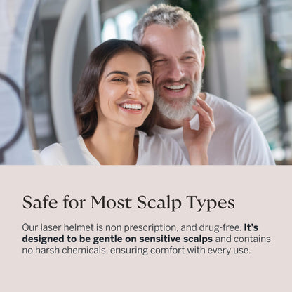 Close up of Happy Head hair growth device controls