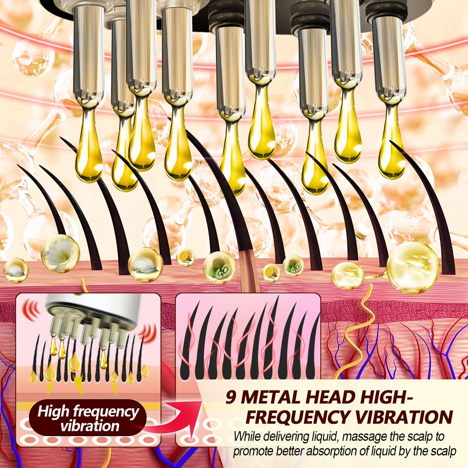 Handheld view of Pawfan vibrating scalp massager for hair growth