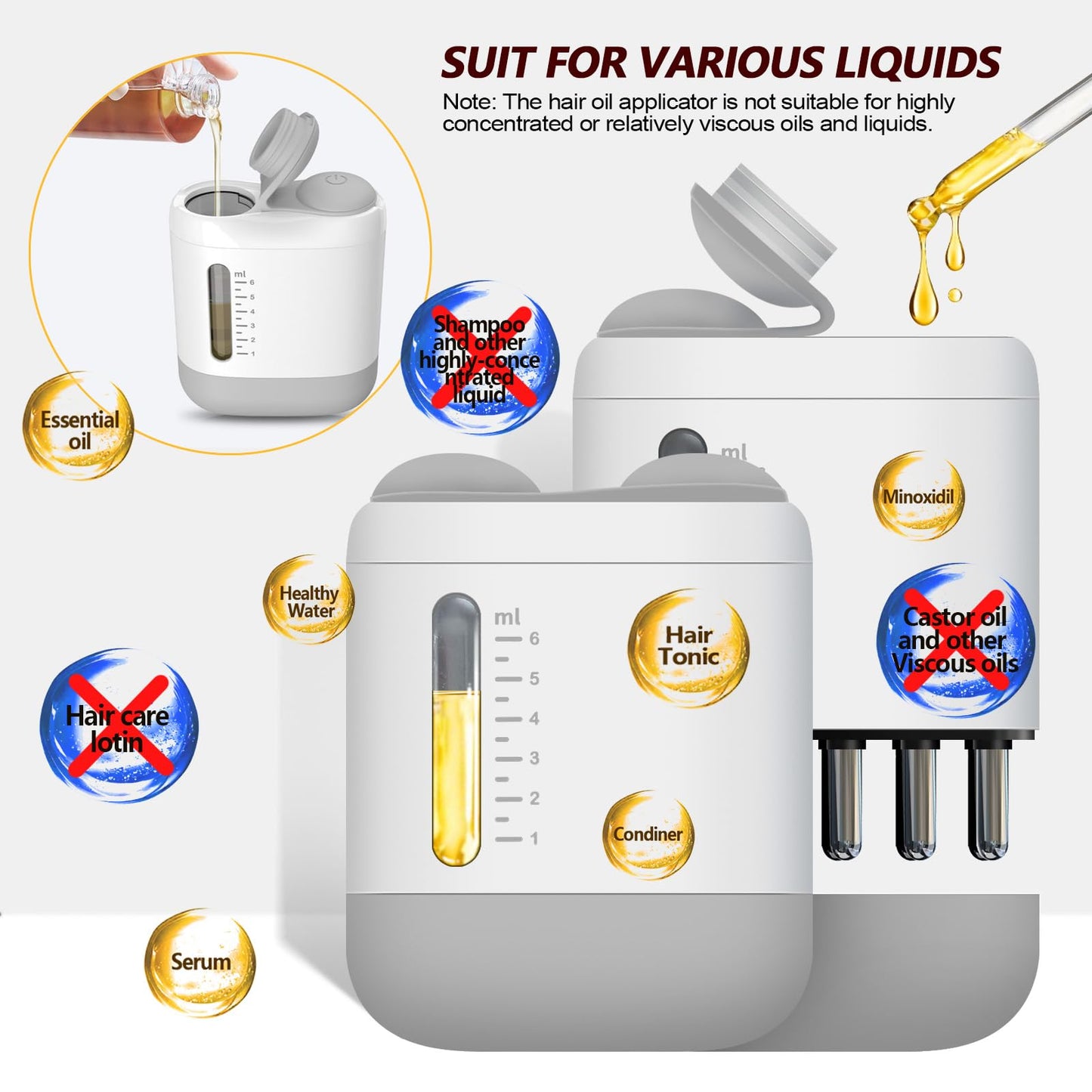 Pawfan minoxidil applicator showing liquid distribution process