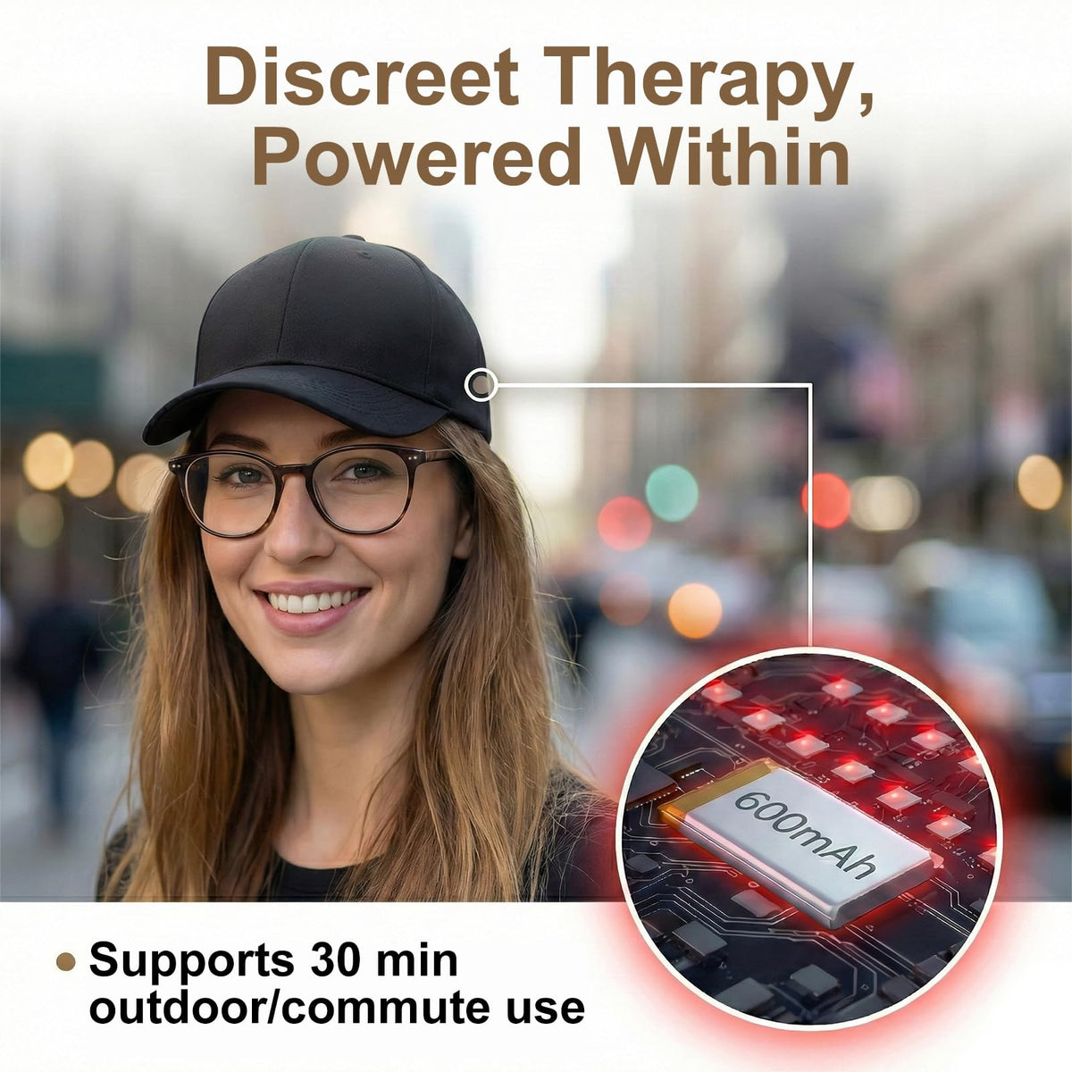 Whixant portable hair growth cap top angled perspective