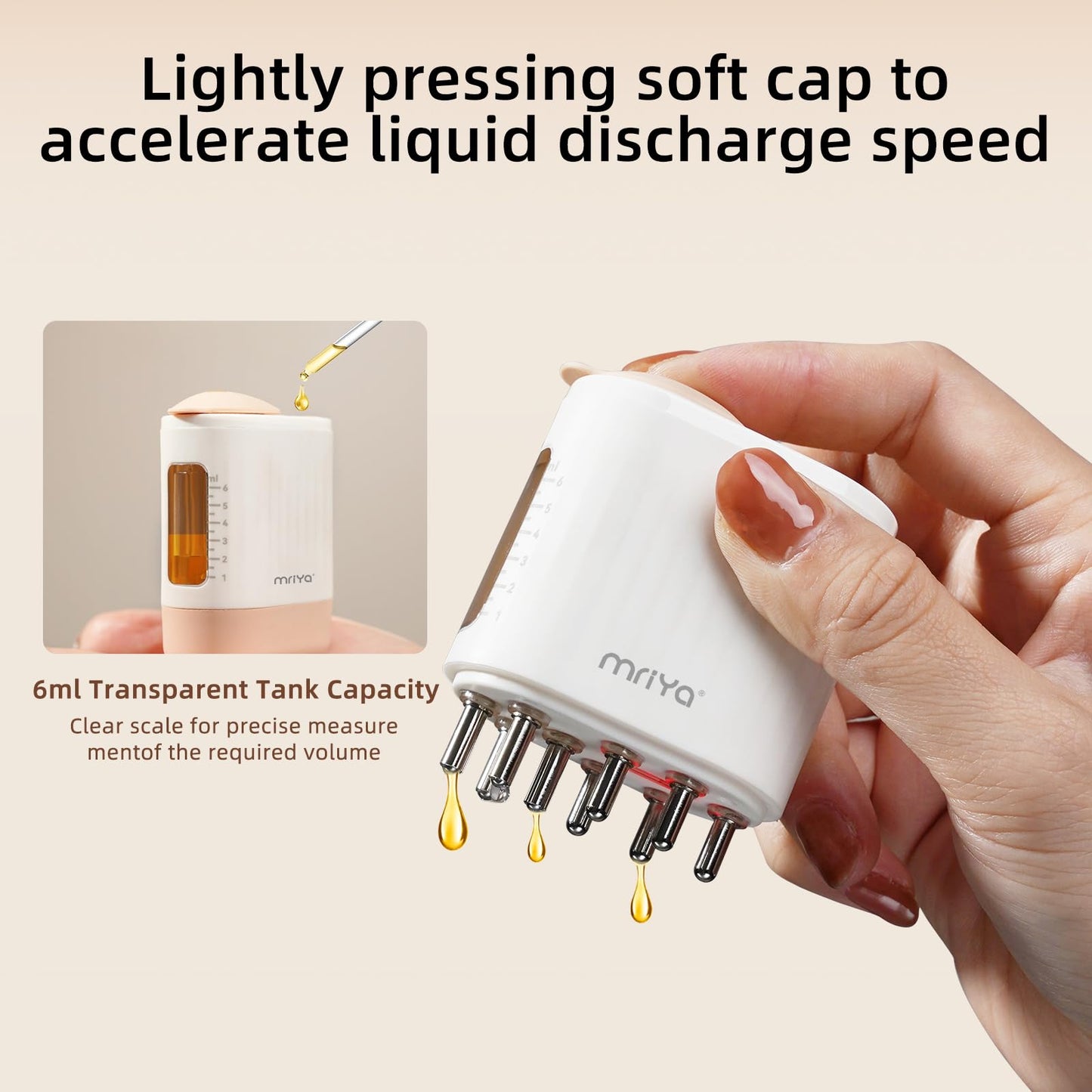 Side profile of Mriya electric scalp massager with ergonomic grip