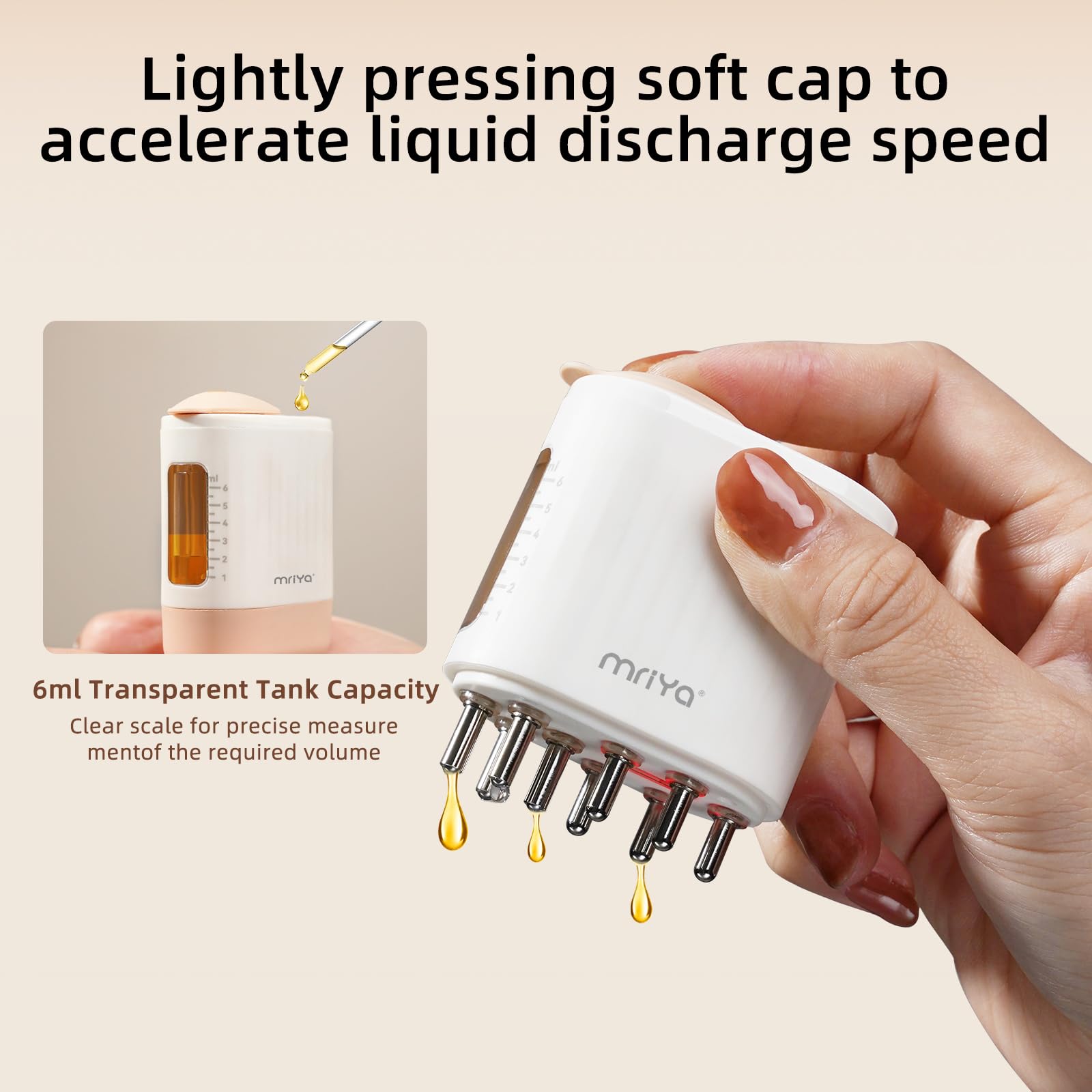 Side profile of Mriya electric scalp massager with ergonomic grip
