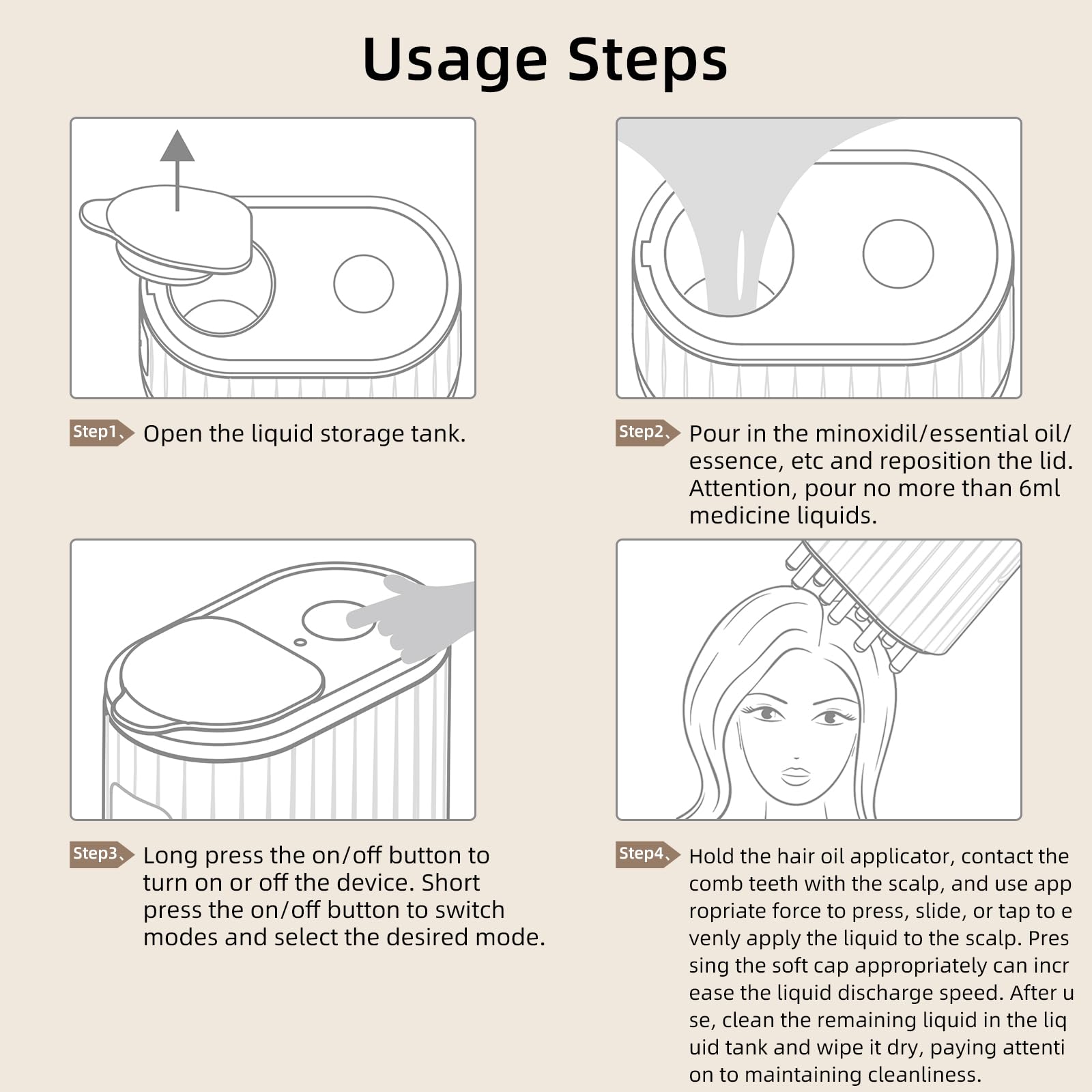 Components and features of Mriya 2 in 1 electric hair applicator