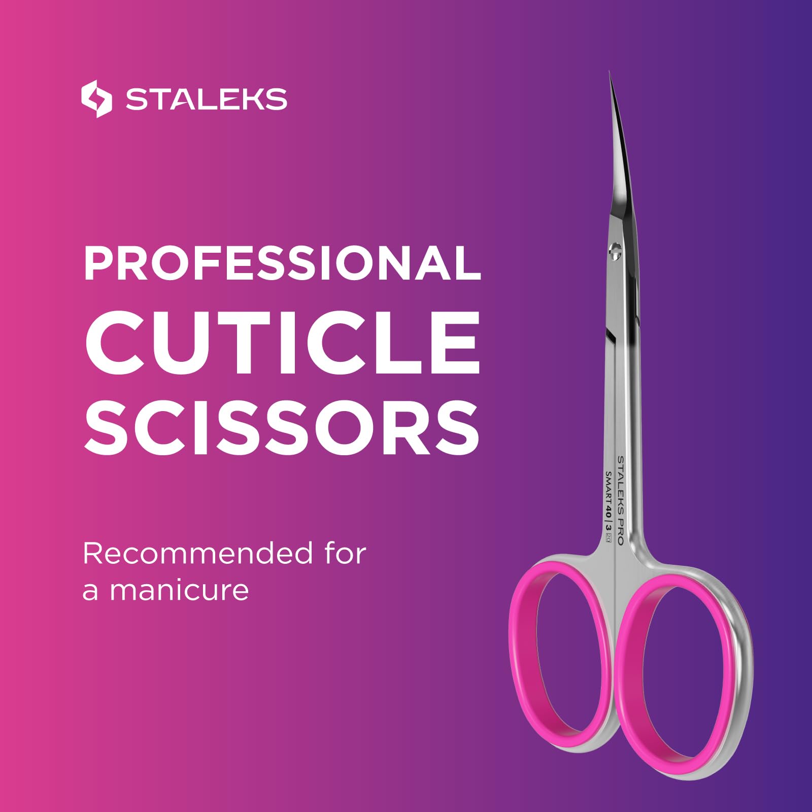 Staleks Pro Smart 40 manual sharpened cuticle scissors matte finish view