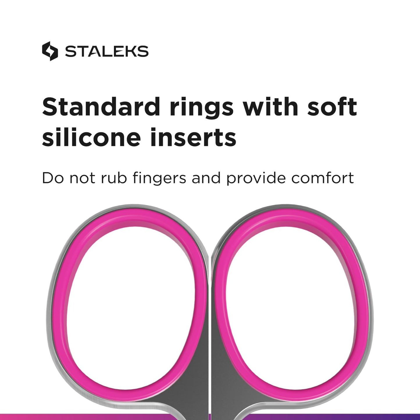 Staleks Pro Smart series pink ring cuticle scissors ergonomic side perspective