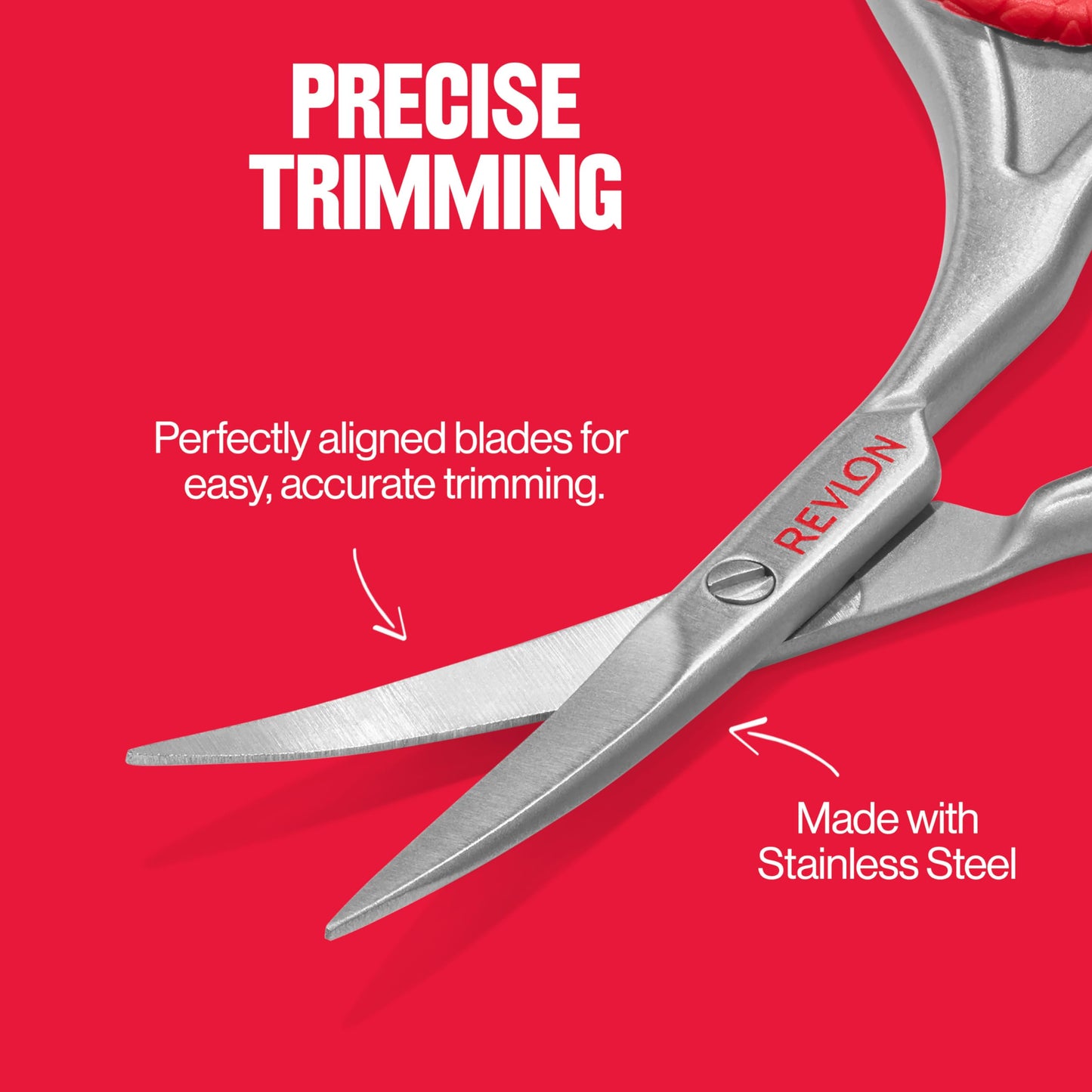 Revlon curved blade scissors trimming hangnails with precision