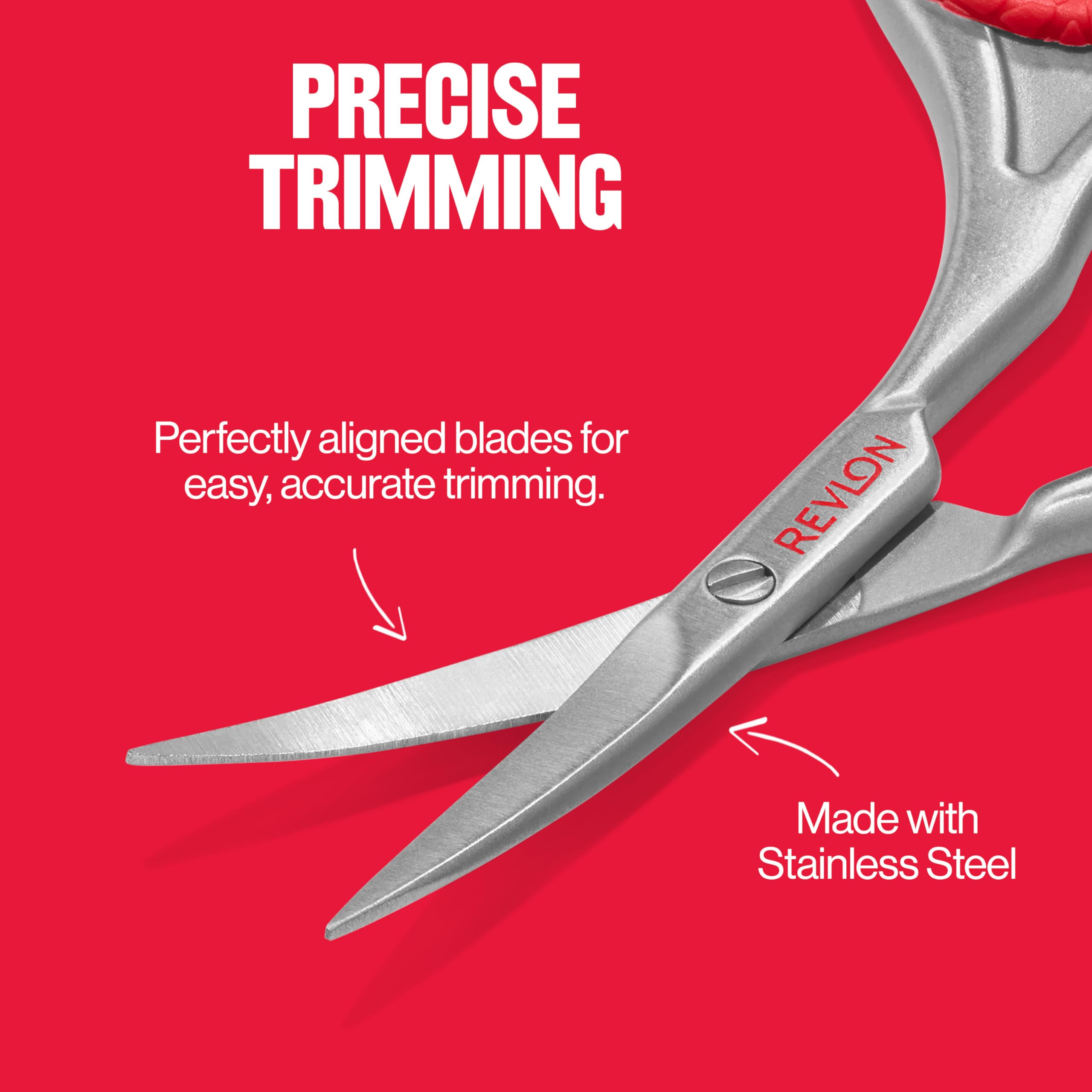 Revlon curved blade scissors trimming hangnails with precision