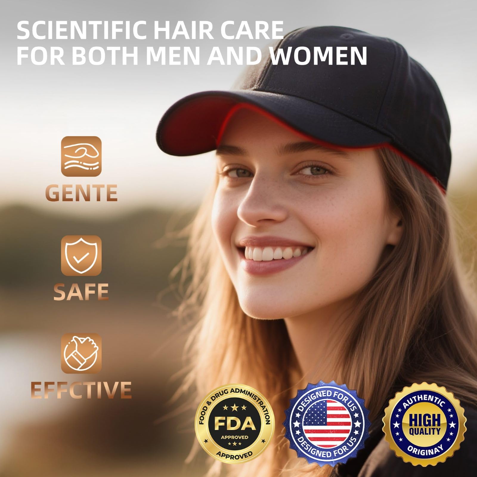 Wireless laser hair therapy hat for home use