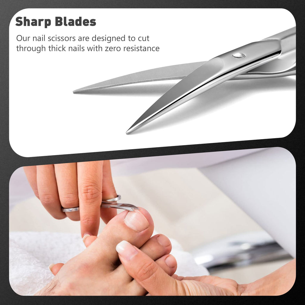 Ergonomic comfort-grip handle of the BEZOX beauty scissors for precise nail maintenance.