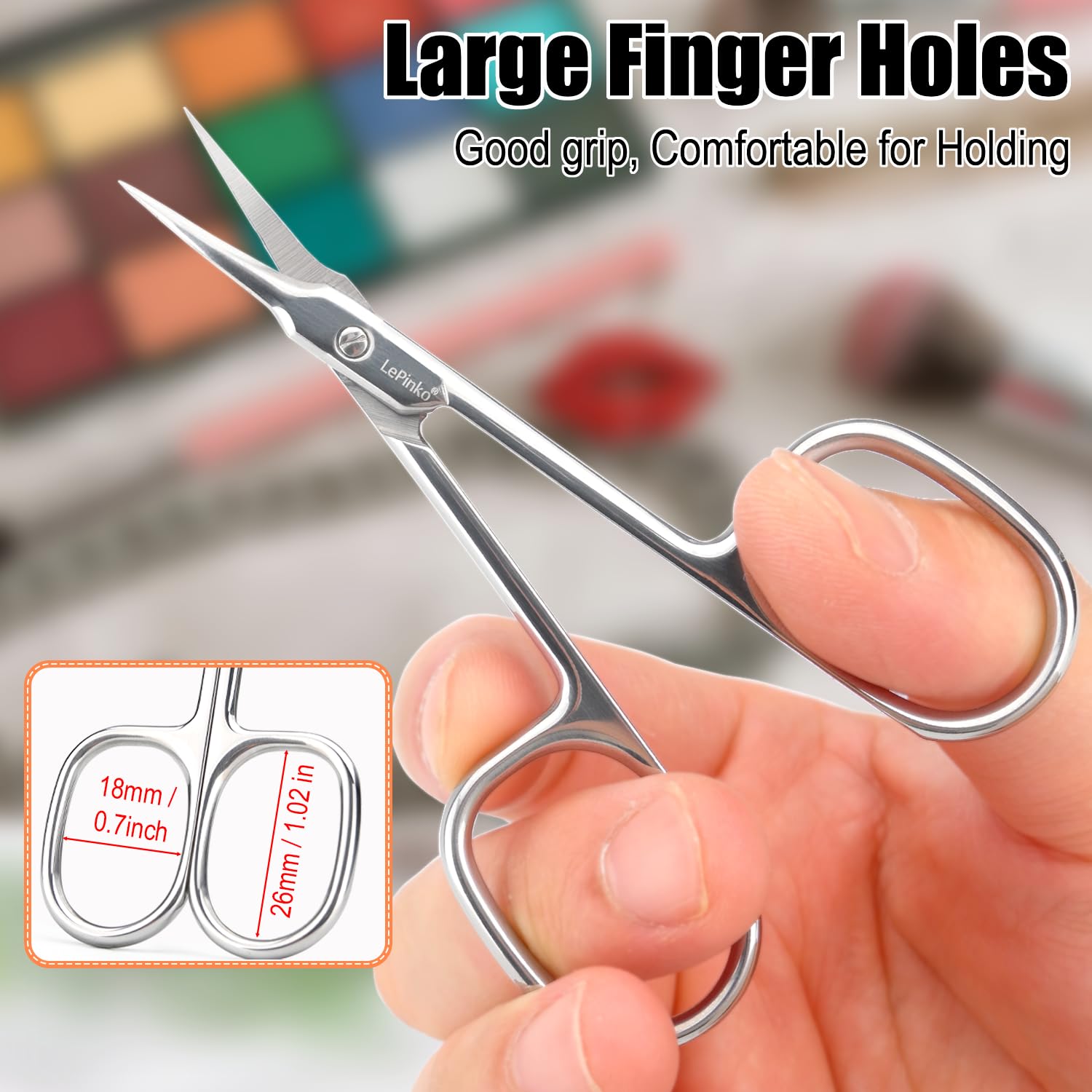 Side angle of the 3.5mm thick durable stainless steel LePinko cuticle trimmer.