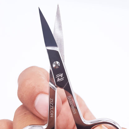 ZIZZLON authentic imported grooming scissors showing comfortable finger loops for precise control