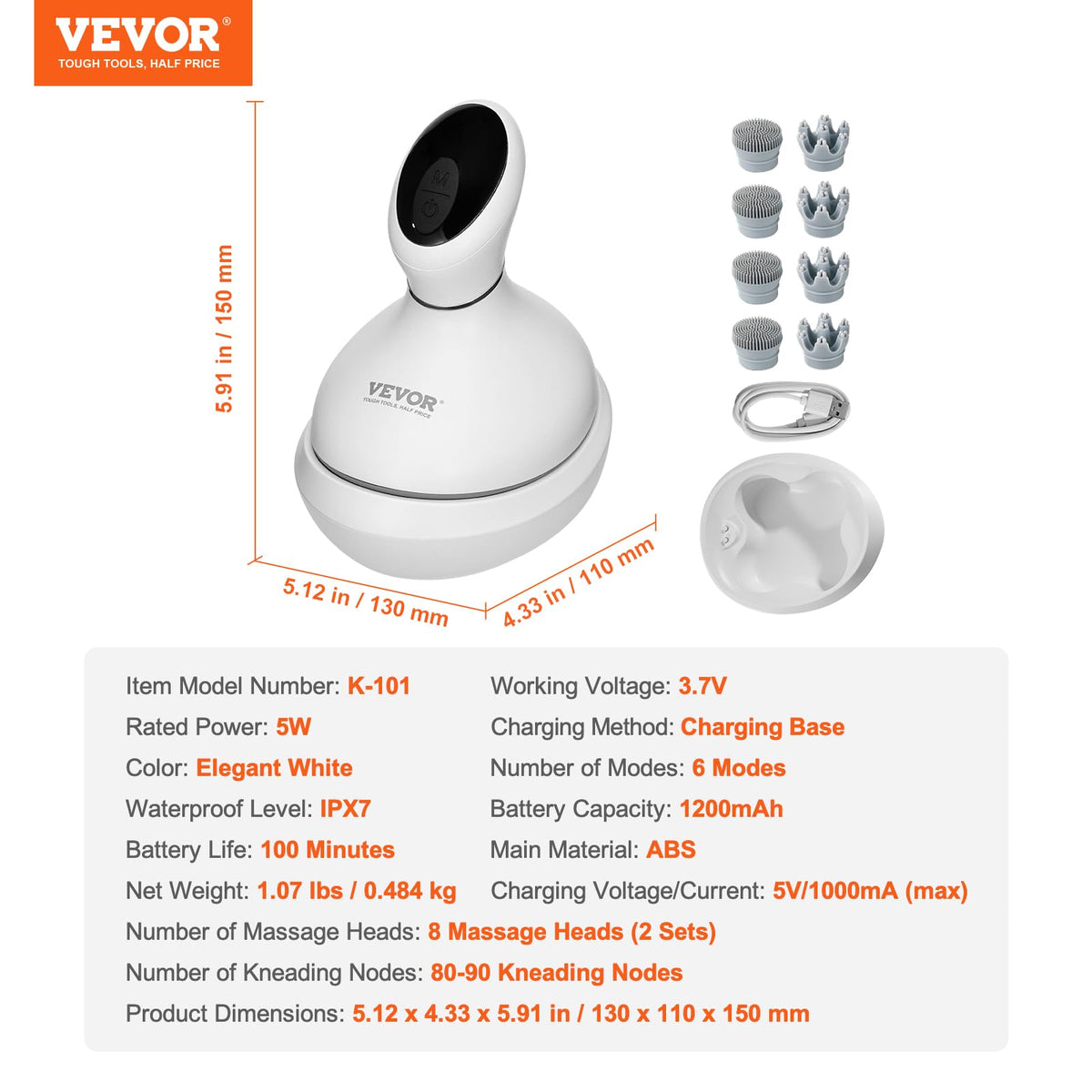 Control button interface showing the 6 customizable speed and vibration mode indicators